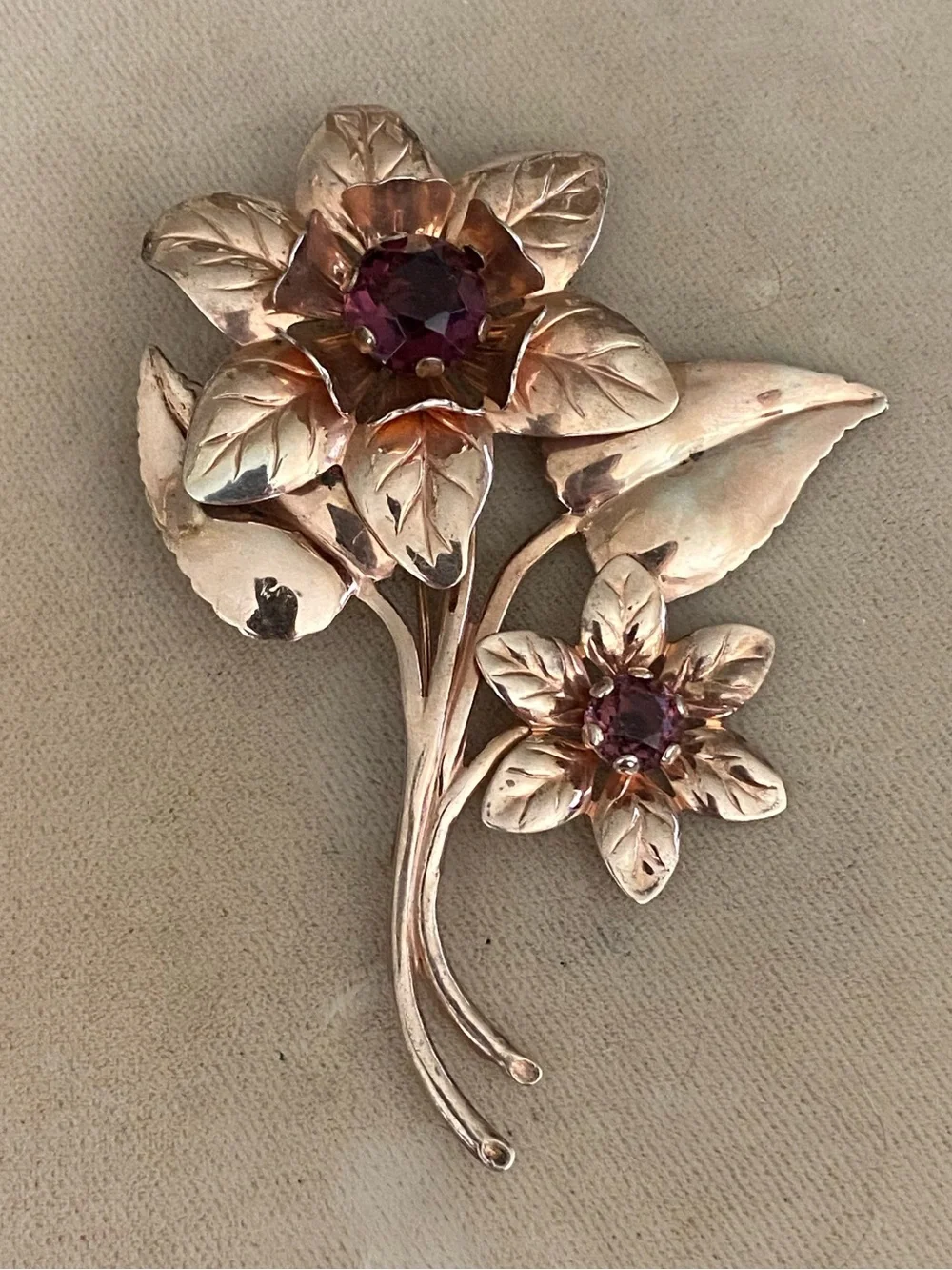 1940’s Sterling Silver Flower Brooch 925
